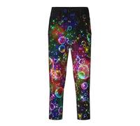 GUOLGP Pantaloni da pigiama colorati con stampa di stelle arcobaleno e stelle, vestiti morbidi, delicati sulla pelle, riunioni di famiglia, Nero , L(14-16)