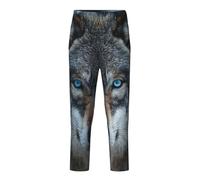 GUOLGP Pantaloni da pigiama con stampa di lupo con occhi azzurri vestiti morbidi pantaloni plaid delicati sulla pelle riunioni di famiglia, Nero , L(14-16)
