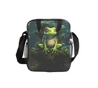 GUOLGP Peace Frog Tree Print Clear Insulated Lunch Bag Capacità Food Tote Scuola Lavoro Viaggi Picnic Bento Box