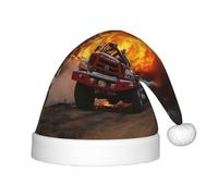 GUOLGP Pompiere Fiamma Stampa Natale Elfo Cappello per Bambini Cap Santa Party Halloween Vacanze Capodanno