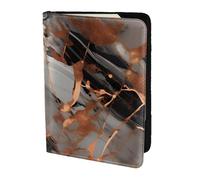 GUOLGP Portafoglio porta documenti in rame con texture marmorizzata, elegante, unisex, per passaporto, viaggio, famiglia, vacanze, leggero, sicuro