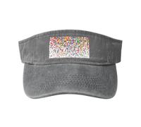 GUOLGP Puntini colorati Stampa artistica Cappello alla moda per sport Attività all'aperto Lavato Baseball Cap Vintage Classic, grigio, Taglia unica