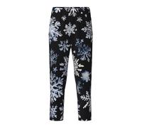 GUOLGP Pupazzo di neve stelle e fiocchi di neve stampa festivo pigiama pantaloni vestiti morbidi plaid pantaloni delicati sulla pelle riunioni di famiglia, Nero , S
