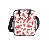 GUOLGP Red Lobster Print Clear Insulated Lunch Bag Capacità Food Tote Scuola Lavoro Viaggi Picnic Bento Box