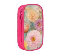 GUOLGP Sacchetti funzionali per matite con stampa di fiori di peonia e fiori di peonia, multi-scomparto per la scuola, facile accesso, rosa, Taglia unica, Con tasca per il