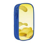 GUOLGP Sacchetti funzionali per matite con stampa patatine fritte multi-scomparto per forniture scolastiche di facile accesso, Blu, Taglia unica, Con tasca per il