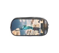 GUOLGP Statua della Libertà a New York Stampa Studenti Ragazzi Ragazze Astuccio Trasparente Cancelleria Organizer Pouch Bag