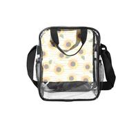 GUOLGP Sunflower Pattern Print Clear Insulated Lunch Bag Capacità Food Tote Scuola Lavoro Viaggi Picnic Bento Box