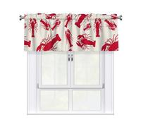GUOLGP Tende mantovane con stampa aragosta rossa, 137 x 45 cm, per cucina, bagno, lavanderia, decorazione per la casa