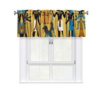 GUOLGP Tende mantovane per finestra con stampa della tribù dell'antico Egitto, 137 x 45 cm, per cucina, bagno, lavanderia, decorazione per la casa