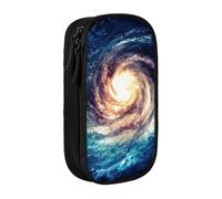 GUOLGP Universo Via Lattea Galaxy Stampa Funzionale Matita Pouch Multi-Scompartimento di Stoccaggio Forniture Scuola di Facile Accesso, Nero , Taglia unica, Con tasca per il