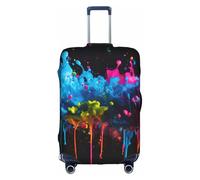 GUOLGP Vernice Splatter Sfondo Stampa Cerniera Nascosta Copertura Decorativa Valigia Copertura Lavabile Viaggio Bagaglio Protector, bianco, XL