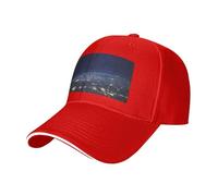 GUOLGP Vista della Terra Stampa Regolabile Sandwich Baseball Cap Moda Rilassato Fit Cappello Attività Sportive Leggere, Rosso, Taglia unica