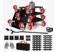 Guolich Kit Sollevatore Mobili, Spostare Mobili Pesanti, Kit Spostamento Mobili con Funzione di Parcheggio, Carico 1300 kg, con 5 Ruote Girevoli 360° per Spostamento Facile dei Mobili (Rosso)