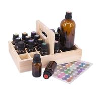 Guolich Olio Essenziale Organizzatore Contenitori Scatola di Legno, 21 Bottiglie Scatola di Immagazzinaggio di Oli Essenziali per Viaggio, Unghie e Accessori per la Profumazione della Cas