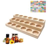 Guolich Olio Essenziale Organizzatore Contenitori Scatola di Legno, Scatola di Immagazzinaggio di Oli Essenziali per Viaggio, Unghie e Accessori per la Profumazione della Casa (18 slot)