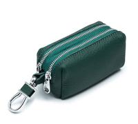 Guolich Portachiavi per Auto, Portamonete a Doppia Cerniera in Pelle, Astucci Portachiavi，Portachiavi con Gancio Mini Portafoglio Multifunzionale, Portachiavi Portatile Verde