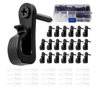 Guolich Set di 20 Ganci a vite, Ganci da Parete, Gancio a Vite con Fusibile, Ganci Palle Natale per Appendere Cesti per Piante, Campanelli a Vento,Decorazione della Casa,Nero