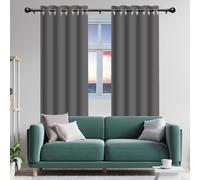 GUOLIXIA Tende Finestre 1 Pezzo Set 130 x 170 cm 100% Poliestere Tende per Salotto per Finestra Soggiorno Camera da Letto Balcone, Grigio Scuro