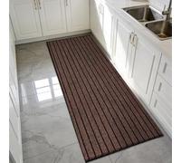 GUOLIXIA Zerbino Asciugapassi Antiscivolo 60 x 80 cm Lavabile, Resistente Allo Sporco Interno Ed Zerbino da Esterno Lavabile in Lavatrice per Porta Casa e Corridoio, marrone