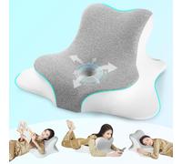 GUOMIS Cuscino cervicale,Cuscino cervicale per dormire,Cuscino ergonomico cervicale,Adatto per il sonno laterale, supino e prono (grigio)