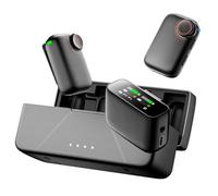 GUOMIS Microfoni wireless, Lavalier, Riduzione del rumore AI, 48 kHz/24 bit, resistenza 18 H, trasmissione 250 m, per telefoni cellulari, computer, fotocamere, interviste