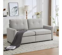 GUOMM Divano Moderno 2 Posti,Divano 2 Posti con 2 Cassetti, 184x83x92 cm (LxAxP) - Divano per Soggiorno con Contenitore, Grigio