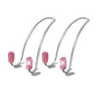 Guoord Accessori per auto rosa da donna, 2 ganci decorativi per auto rosa acceso per borse e borse, supporto resistente per sedile posteriore, ganci a forma di cuore, ganci universali per SUV