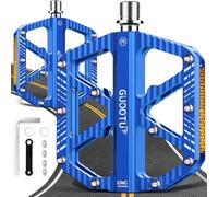 GUOOTU Pedali tedeschi professionali per bicicletta, in alluminio CNC, peso leggero, 3 cuscinetti sigillati, antiscivolo per mountain bike, bici da città, bici da corsa, BMX, e-bike (blu)