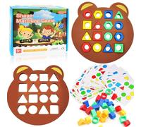 Guopai Gioco di Corrispondenza di Forme Geometriche, Montessori Color Shape Matching Game, Giocattolo Educativo Riconoscimento Colori e Forme, Puzzle Board Logica per Bambini 3+ Anni (Orso)