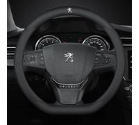 GUOPENG Coprivolante Auto per Peugeot 2008 2014-2019/208 e/2008, Antiscivolo Custodia Volante Protezione Traspirante in Pelle Copri Volante Decorazione Accessori,B-A/Black-1