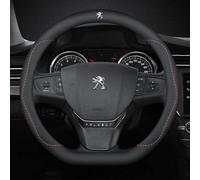 GUOPENG Coprivolante Auto per Peugeot 2008 2014-2019/208 e/2008, Antiscivolo Custodia Volante Protezione Traspirante in Pelle Copri Volante Decorazione Accessori,B-B/Black+Red+Blue