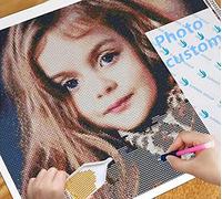 GuoPi Diamond Painting Custom Pittura Diamante Personalizzato 5D DIY Punto Croce Dipinti Completo di Ricamo Puzzle Personalizzata Mosaico Round Decorazione Arte Domestica (50X60 cm)
