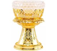 GUOQDAMI Nuovo Set di 2 portacandele in Vetro Cristallo candeliere Base Lampada Domestica piedistallo Candela per Supporto Lampada Buddha Lotus Portacandele