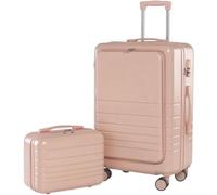 GUOQDAMI Set di valigie da 2 Pezzi Valigia Rigida con Ruote girevoli Bagagli da Viaggio durevoli Carry On ABS + PC Spinner Trolley