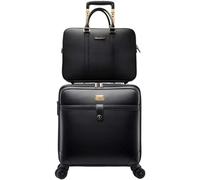 GUOQDAMI Set di valigie in Pelle da 2 Pezzi Trolley Spinner Bagaglio a Mano di Grande capacità Bagagli con Doppie Ruote girevoli