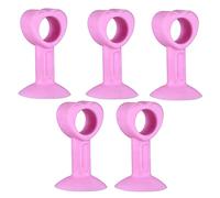 GUOQGXAY Fermaporta a Cuneo, fermaporta, fermaporta, fermaporta in Silicone, Maniglia for Porta Senza punzonatura, paraurti in Gomma, fermaporta for Bagno, 5 Pezzi-Rosa(Rosa)
