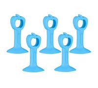 GUOQGXAY Fermaporta a Cuneo, fermaporta, fermaporta, fermaporta in Silicone Tipo a Ventosa Maniglia for Porta silenziosa Paraurti Protezione for Parete Pad-Blu 5 Pezzi||L 75mm(Blue 5pcs)