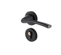 GUOQGXAY Serratura for Porta Interna della Camera da Letto, Serratura Americana Nera, Maniglia for Porta, Serratura Divisa silenziosa(Black B Style)