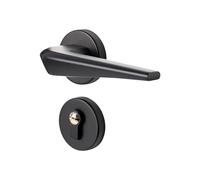 GUOQGXAY Serratura for Porta Interna della Camera da Letto, Serratura Americana Nera, Maniglia for Porta, Serratura Divisa silenziosa(Black A Style)