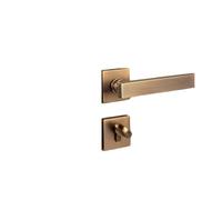 GUOQGXAY Serratura for Porta Interna silenziosa in Lega di Zinco, Magnetica, Semplice, in Rame Spazzolato Grigio, Solida Maniglia for Porta(Brass,Magnetic Suction Model)