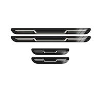 GUOQINGLH Battitacco Acciaio Inox Auto per Suzuki SX4 S-Cross II 2017-2024 2025, 4 Pezzi Anti-Usura Porte Soglie Porta Protezione Portiere Kick Plates Batticalcagno Accessori,A/Black Titanium Brushed