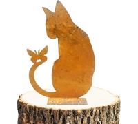 GUOSIYAO Gatto Ruggine Decorazione Da Giardino In Ruggine Metallo Cat Giardino Effetto Ruggine Decorazione Ruggine Universale Per Cortile Decorazione Della Scultura Del Prato Inglese All'aperto