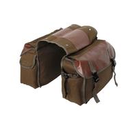 GUOXIAD Bicycle Canvas Rear Pannier Bag, Bike Storage Pouch Tool Packs, Large Capacity Double Side Riding Pouch(Brown)