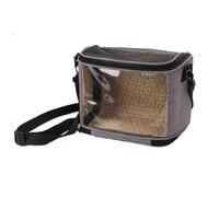GUOXIAD Borsa for Pappagalli, Trasportino da Viaggio for Uccelli, Gabbia for Uccelli Portatile Trasparente for Auto, Borsa A Tracolla for Piccoli Animali Domestici(Grey)