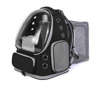 GUOXIAD Borsa Portatile for Gatti, Zaino A Tracolla for Animali Domestici, Borsa Trasparente Espandibile di Grande capacità for Animali Domestici, Custodia Traspirante for Cani.(Black)