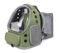 GUOXIAD Borsa Portatile for Gatti, Zaino A Tracolla for Animali Domestici, Borsa Trasparente Espandibile di Grande capacità for Animali Domestici, Custodia Traspirante for Cani.(Green)