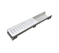 GUOXIAD Canale di Drenaggio Assemblato Lungo 1 M, Sistemi di Drenaggio for Vialetti, Fessura A U Larga 20 Cm, Canale di Drenaggio con Griglia in Acciaio Inossidabile, Kit di Drenaggio(#5,10CM Height)