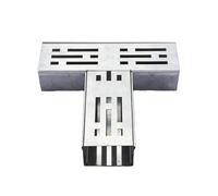 GUOXIAD Canale di Drenaggio in Acciaio Inossidabile con Griglia, Canale di Drenaggio Assemblato Lungo 1 M, Sistemi di Drenaggio for Vialetti, Grondaia for Cucina, Cortile, Balcone(T-Joint 50x30mm)