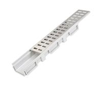 GUOXIAD Canale di Drenaggio in Resina Ad Alta Resistenza con Griglia, Trincea di Drenaggio Assemblata Lunga 50 Cm, Mini Sistemi di Drenaggio da 10x6 Cm, Canale di Drenaggio(Double Row)